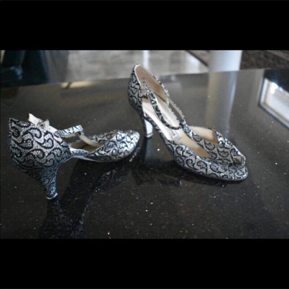 Vintage Werner Kern Stardust Glitter Shoes 7 Made in West Germany Heels Ballroom - Picture 4 of 5